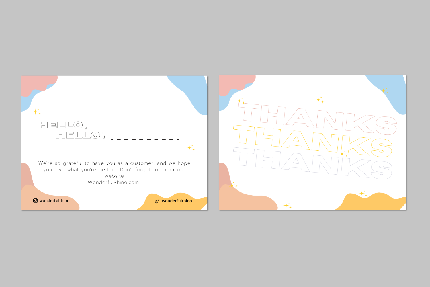 Thank you note / carte de remericiement Wonderful Rhino 